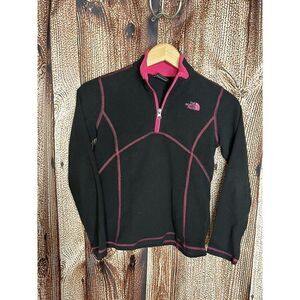 The North Face Youth Girls Black Fleece 1/2 Zip Sweater Size Medium